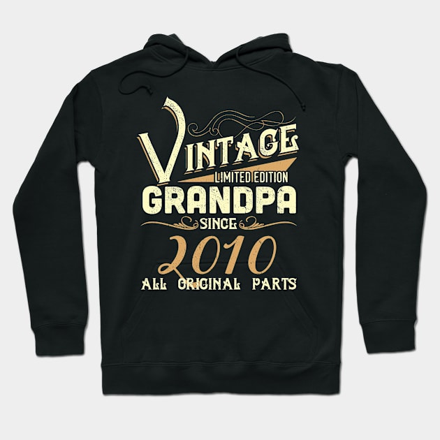 Vintage Grandpa Since 2010 Funny Man Myth Legend Daddy Hoodie by johnbbmerch